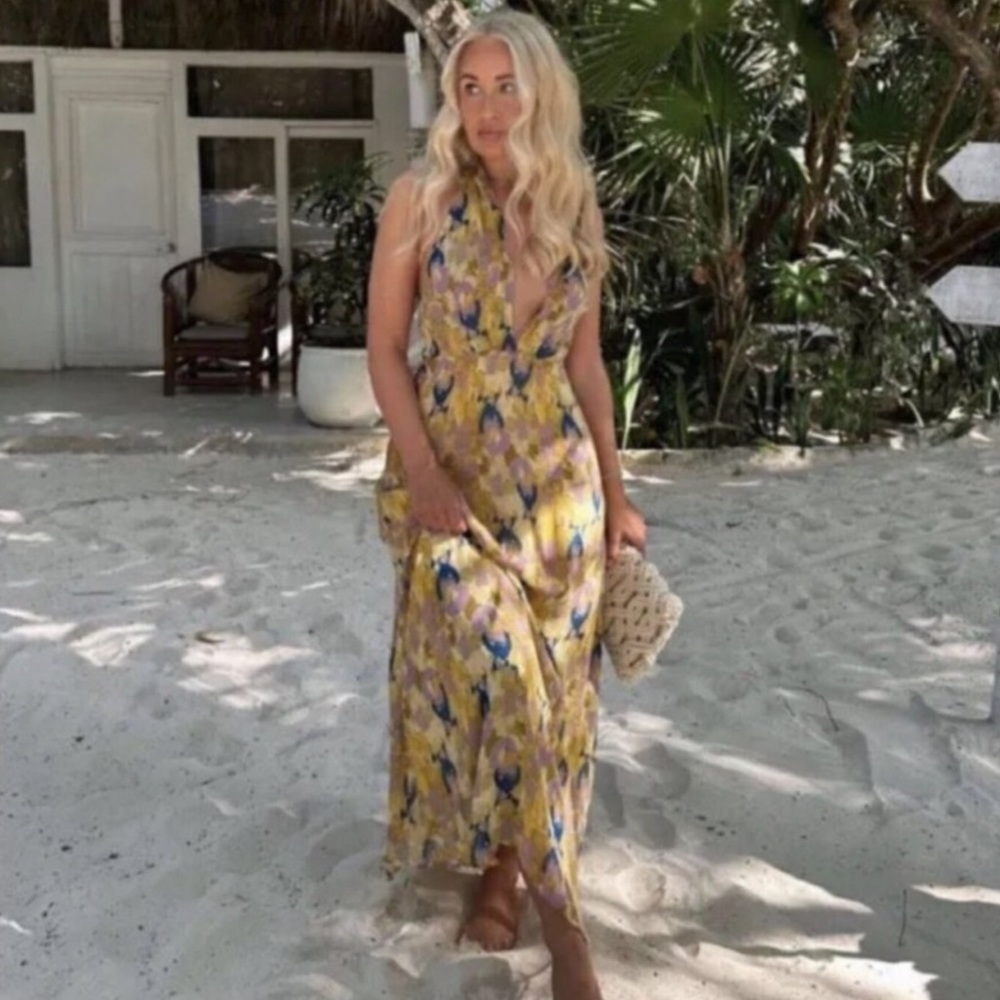 NWT Zara Printed Beaded Dress